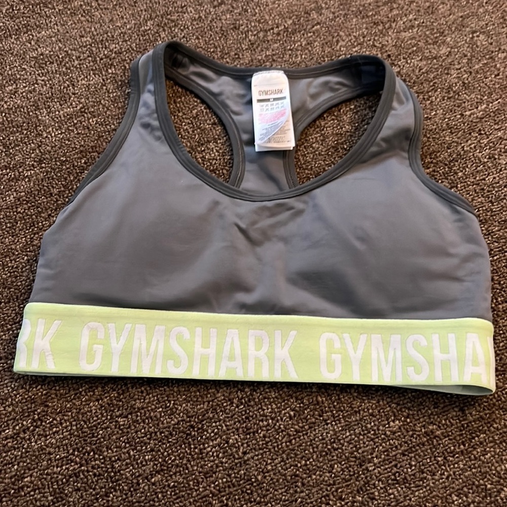 Grey & Green Gymshark Sports Bra 163
